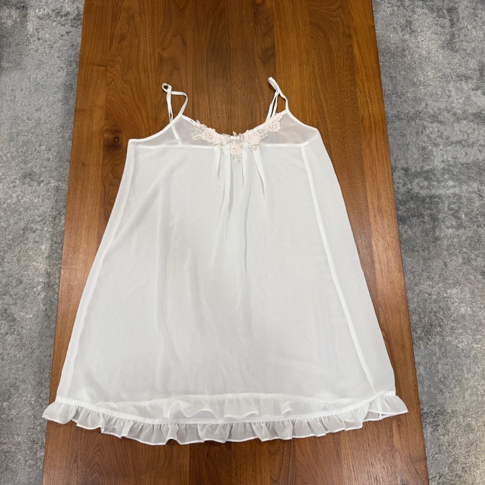 Women's Vintage Slip Dress with Embroidered Flowers Size Medium